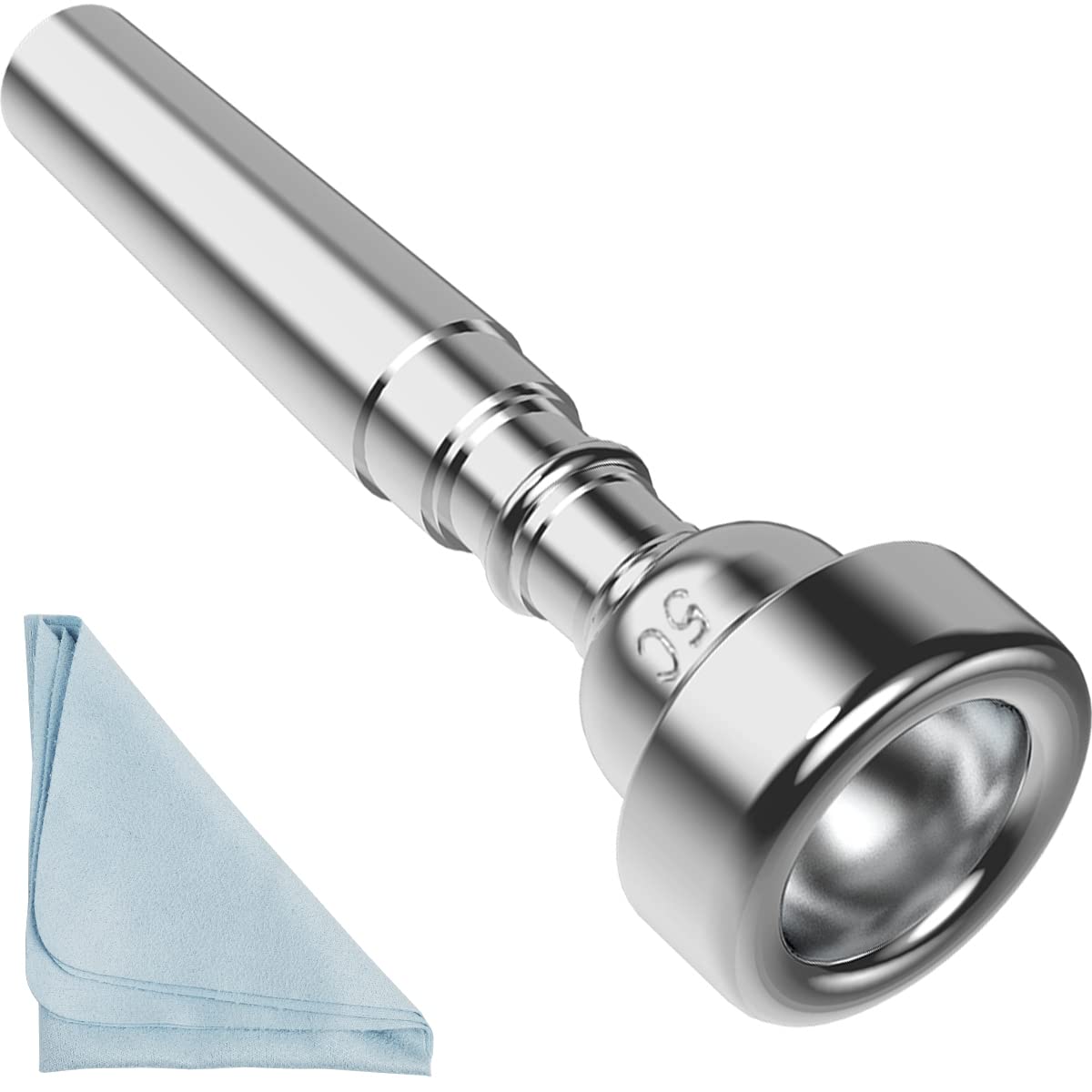 Silver Trumpet Mouthpiece 7C 5C 3C Trumpet Mouthpiece Set with Box Cleaning Cloth Compatible with Yamaha Bach Conn King Musical Instruments for Beginners and Professional Players 3Pack