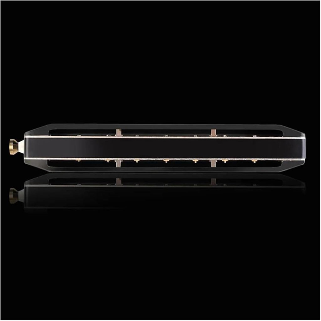 Chromatic Harmonica 16 Holes/64 Tones Mouth Organ Professional Wind Musical Instrument Black Harmonica Professional
