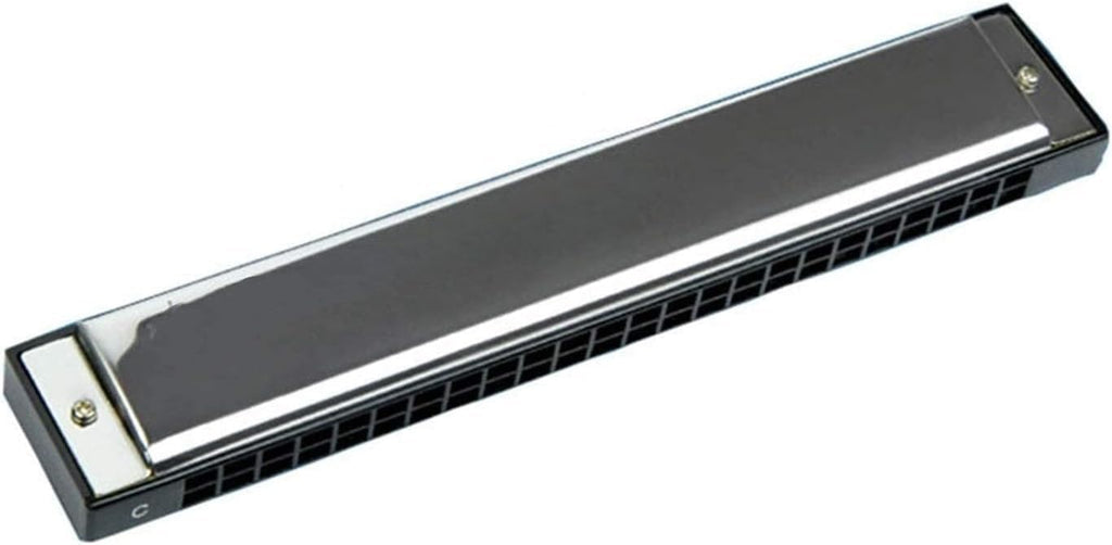 Tremolo Harmonica 24 Hole 48 Tone Blues Mouth Organ Key of Resin Brass Reed Musical Instruments Useful (Key Bb)