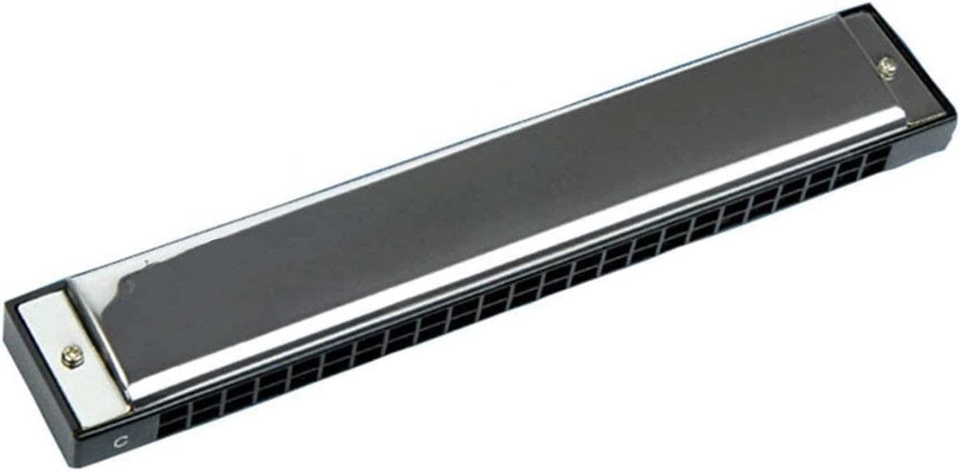 Tremolo Harmonica 24 Hole 48 Tone Blues Mouth Organ Key of Resin Brass Reed Musical Instruments Useful (Key Bb)