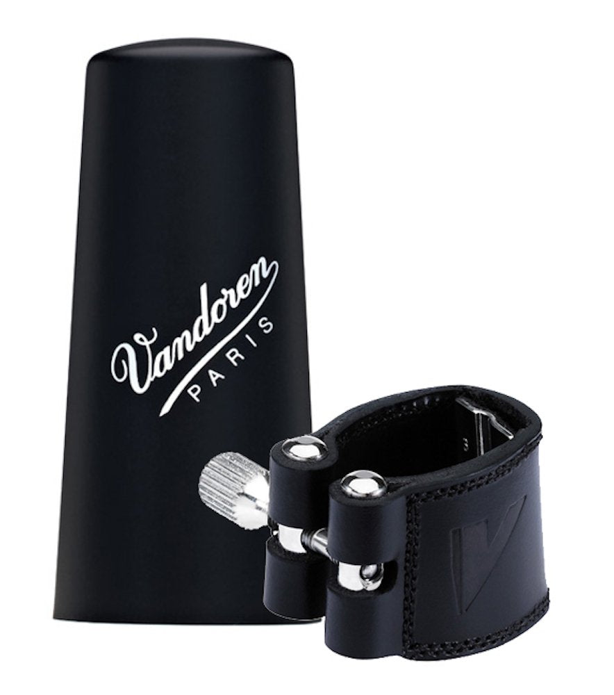 Vandoren LC29P Leather Ligature and Plastic Cap for Baritone Saxophone with 3 Interchangeable Pressure Plates