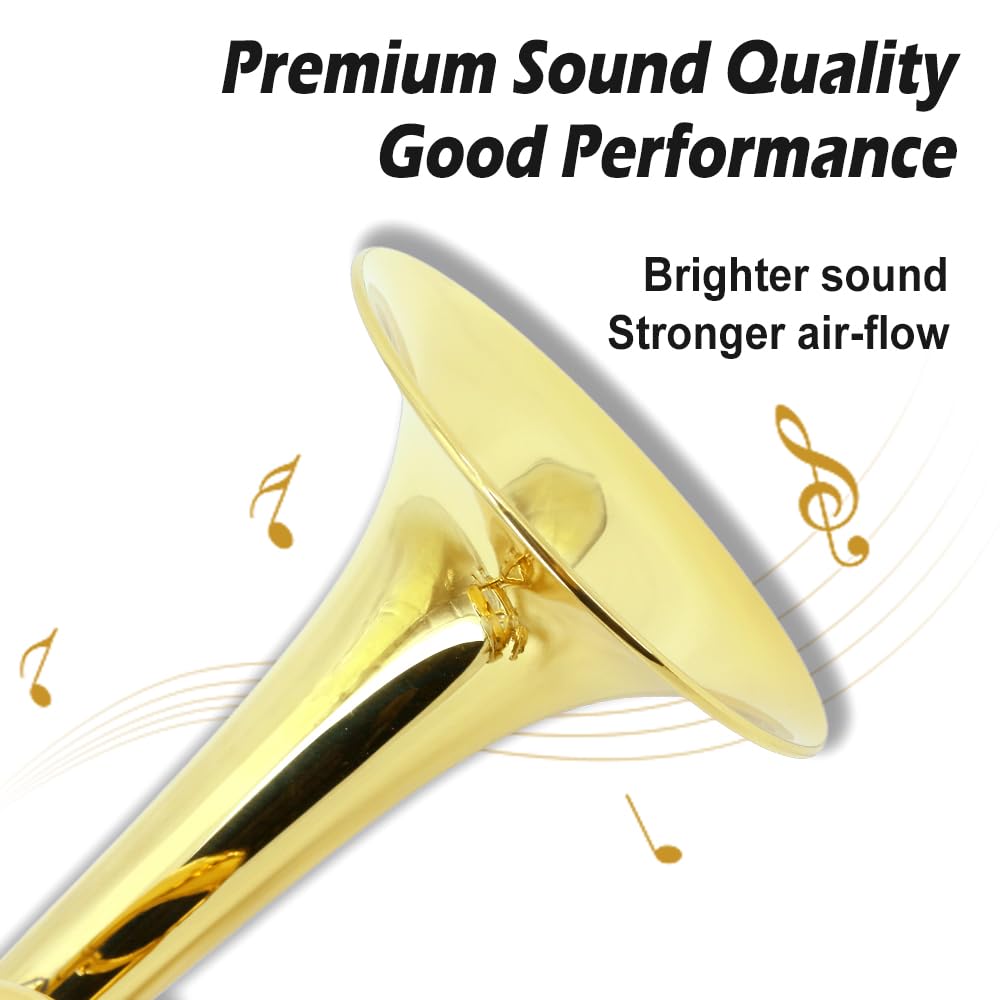 Bb Standard Trumpet Set for Beginners or students trumpet instrument with Carrying Hard Case 7C Mouthpiece Cleaning Cloth Gloves