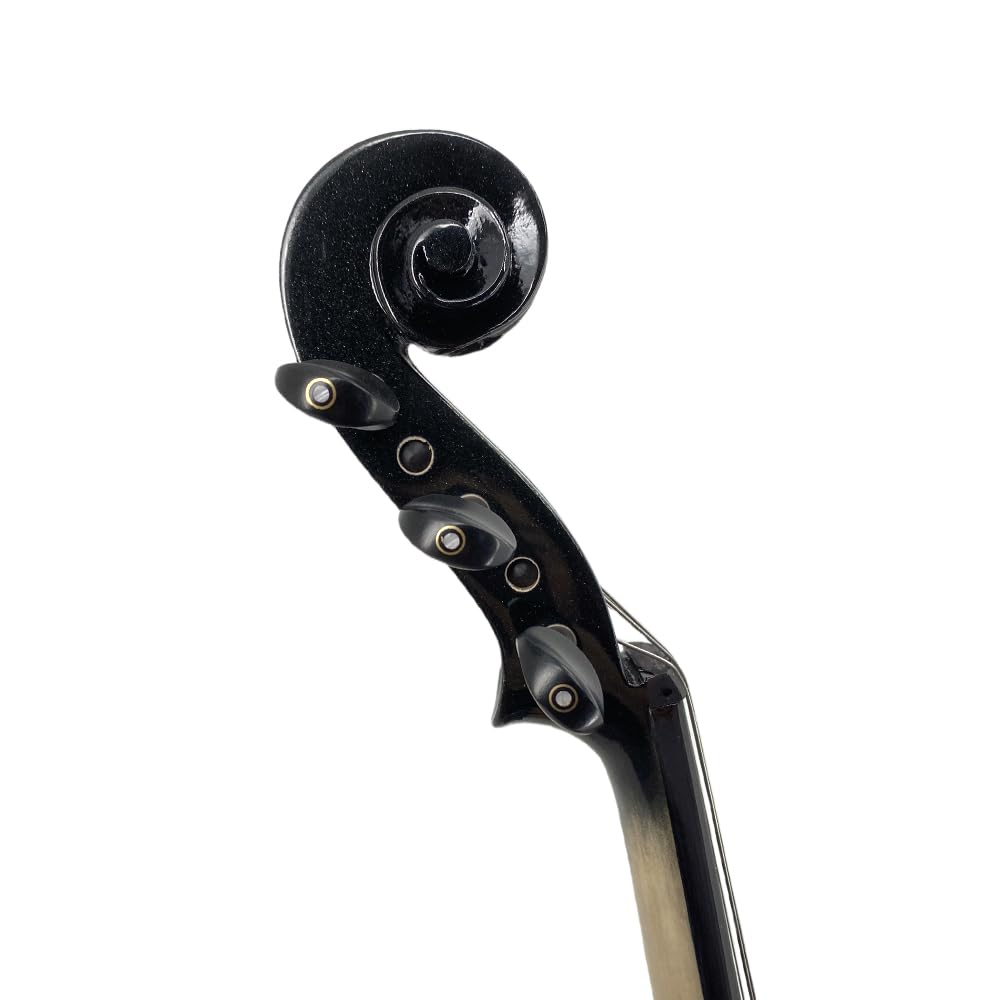 4 String Electric Viola Full 4/4 Size, Silent Practice Viola, Solid Wood Metallic Electric Violas with Ebony Fittings, Beginner Kit for Adults Teens (black)