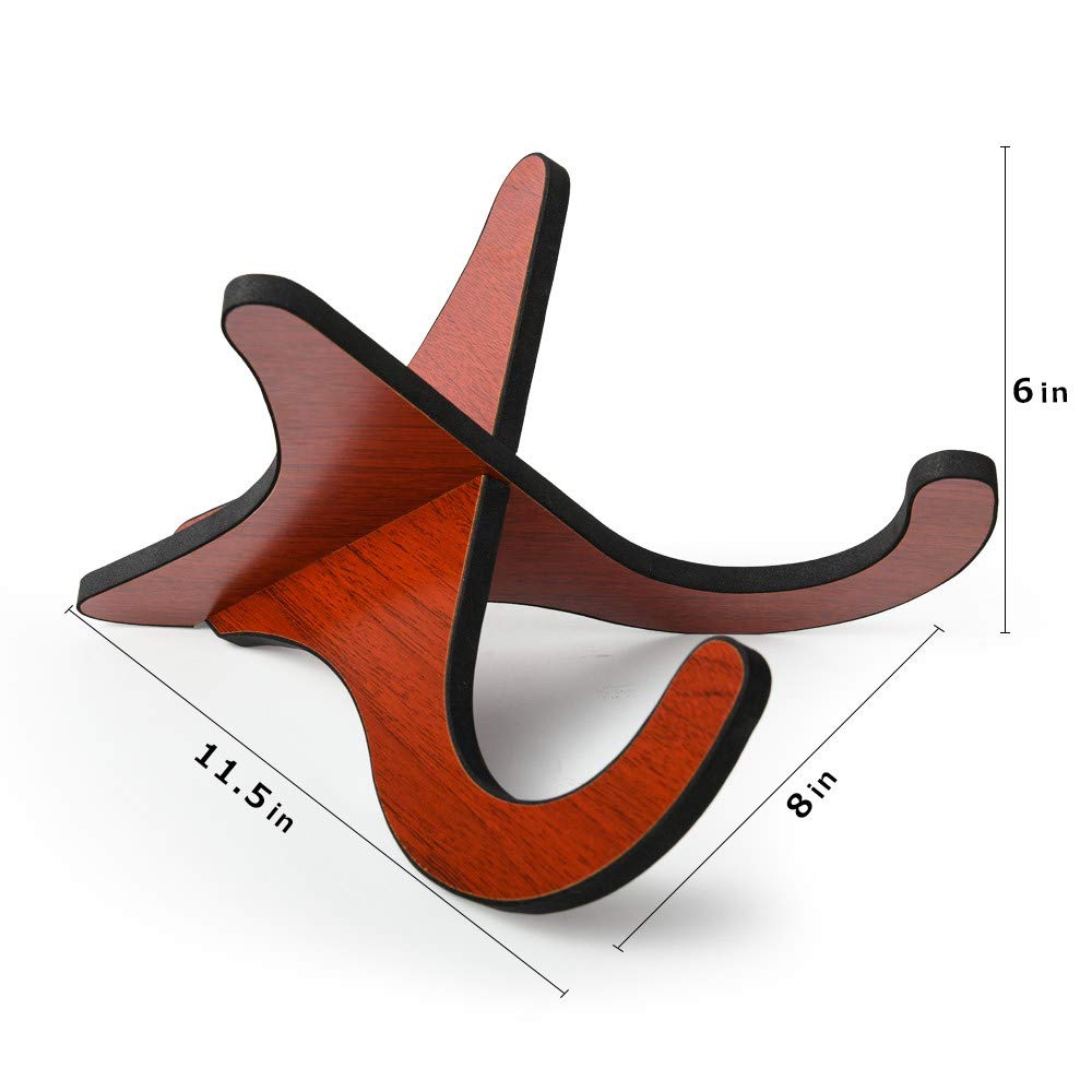 6Pair Wooden Ukulele Stand Violin Mandolin Folding Portable Stand Sapele