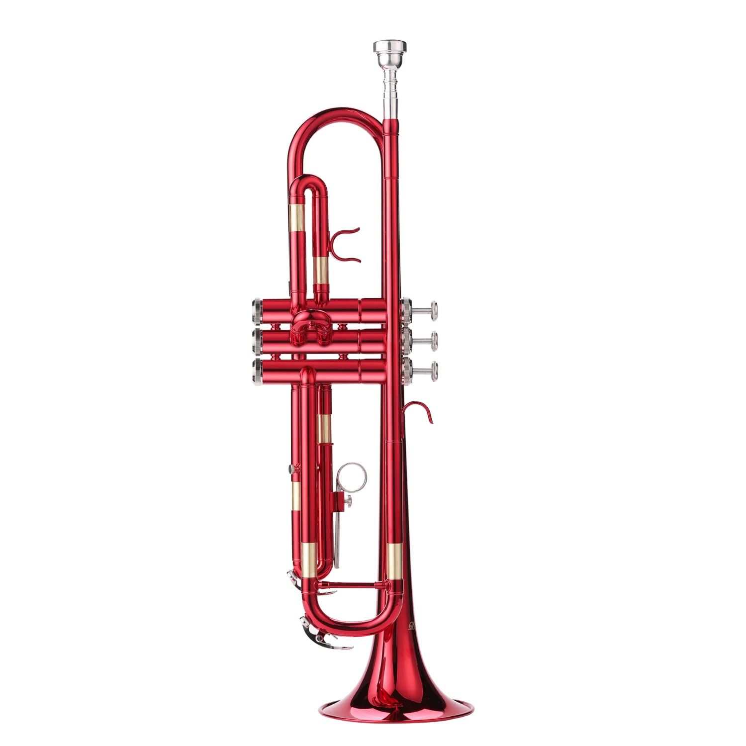 LeSage Bb Standard Trumpet Set for Beginner, Brass Student Trumpet with Carrying Case, Care Kit, Valve Oil, Cloth, 7C Mouthpiece & Gloves Silver