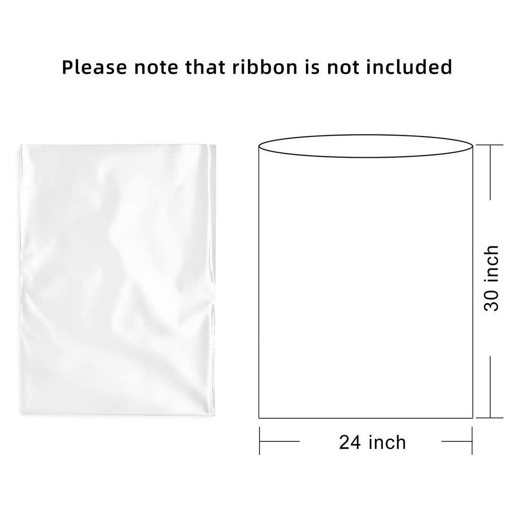 Morepack Large Cello/Cellophane Bags,30x 40 Inches Clear Basket Bags OPP Plastic Cellophane Wrap for Gift Baskets Packaging 20 Pieces (No Bow or Ribbon Included)