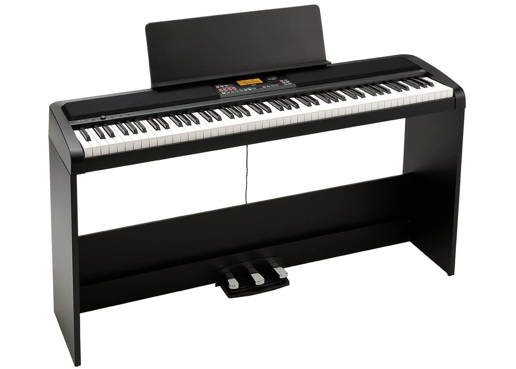 Korg XE20 Digital Ensemble Piano Bundle with Adjustable Stand, Bench, Power Supply, Damper Pedal, Keyboard Cover, Instructional Book, Austin Bazaar Instructional DVD, and Polishing Cloth