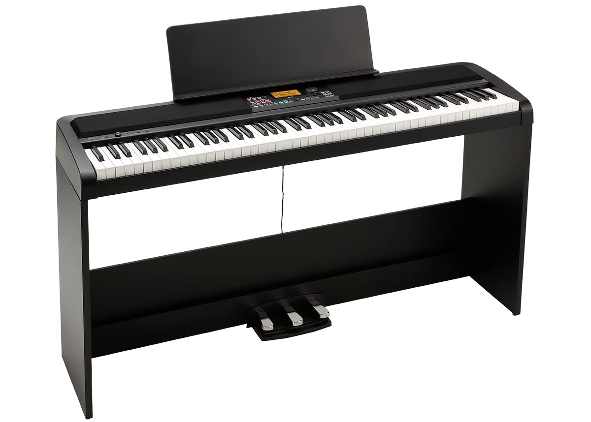 Korg XE20 Digital Ensemble Piano Bundle with Adjustable Stand, Bench, Power Supply, Damper Pedal, Keyboard Cover, Instructional Book, Austin Bazaar Instructional DVD, and Polishing Cloth