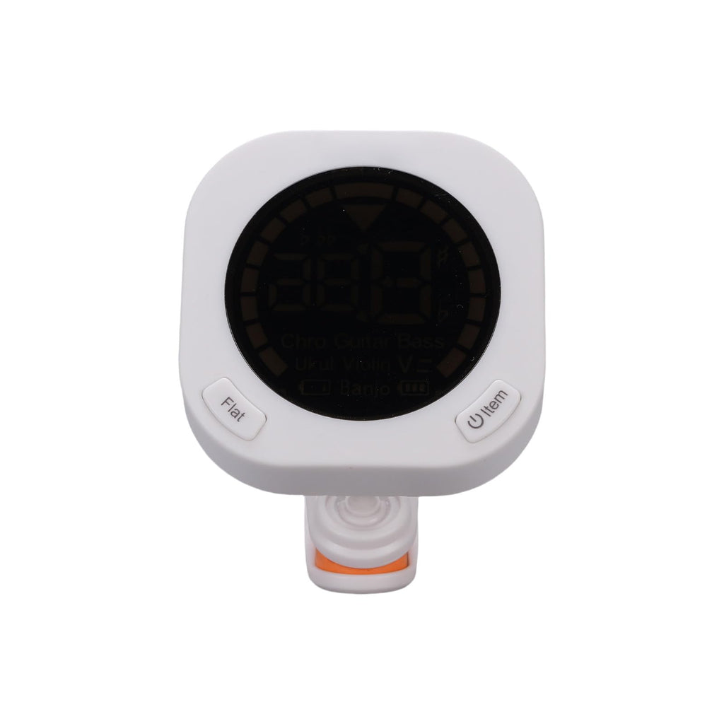CHICIRIS Guitar Tuner Clip On, Chromatic Tuner with 360 Degree Rotatable Clip and Vibrant Color Screen, Rechargeable Battery, for Acoustic Electric Guitar Bass Violin Ukulele Viola Cello (White)