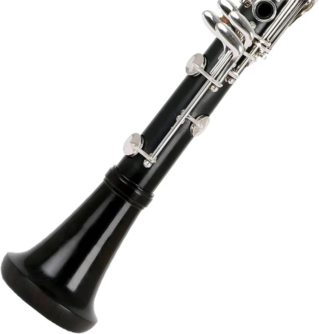 Clarinet Professional Ebony Clarinet BB Tune 18 Key Silver Plated Copper Solid Wood Clarinet,
