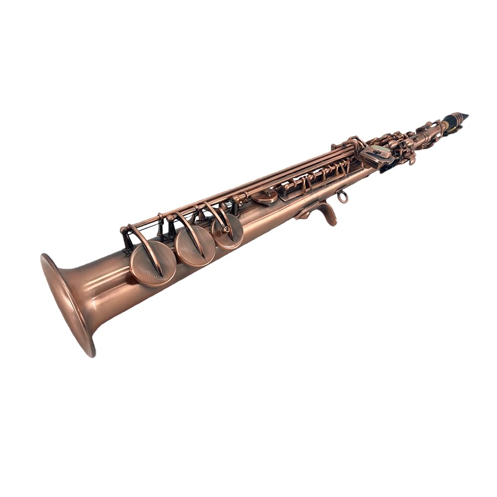 Bb Soprano Saxophone Straight Gold Sax Instruments for Beginners Students with Mouthpiece Carrying Case Straps 10Reed (gold)