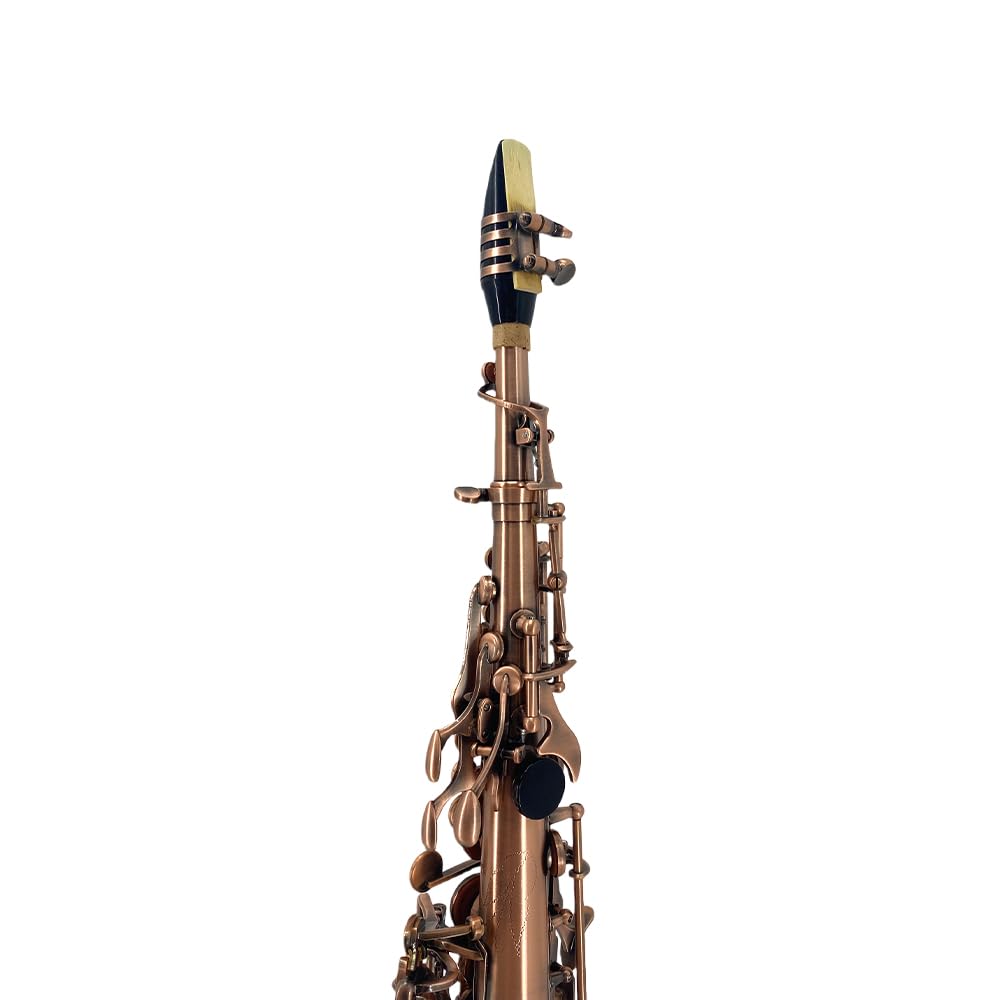 Straight Soprano Saxophone Bb B Flat Sax with Case, Mouthpiece,Reeds & Accessories Brass Woodwind Instrument for Beginners,Adults & Advanced Players