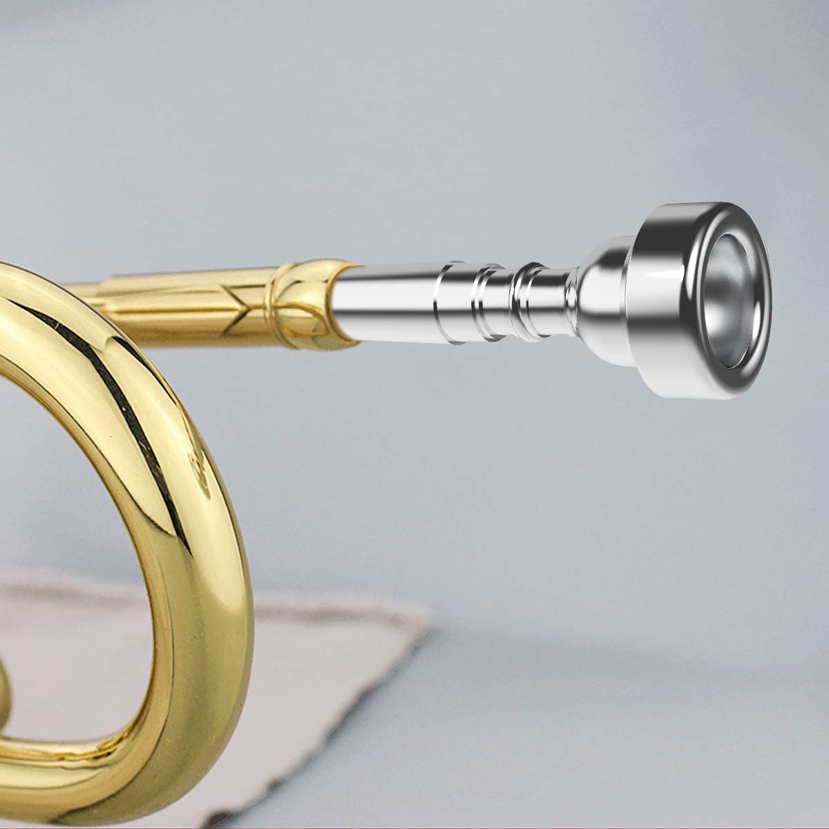 Silver Trumpet Mouthpiece 7C 5C 3C Trumpet Mouthpiece Set with Box Cleaning Cloth Compatible with Yamaha Bach Conn King Musical Instruments for Beginners and Professional Players 3Pack