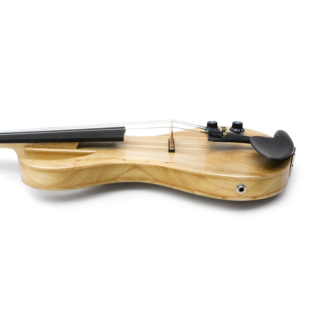 Vetimobato 16 Inch Electric Viola Set Full Size 5-String Solid Wood Practice Viola Kit with Ebony Fingerboard Include Hard Case Brazilwood Bow AUX Cable for Beginners & Adults (5 String Viola Bown)