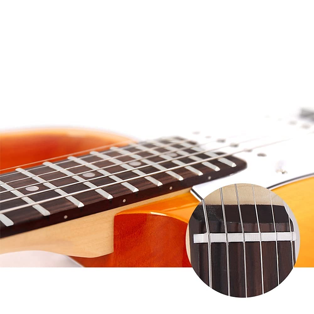 Professional Performance Rock Roll Rock Beginners Practice Electronic Guitar Set Roll Blues Heavy Metal Popular Music Electric Guitar with Big Bag Guitar Polishing Cloth Picks Orange (Orange)