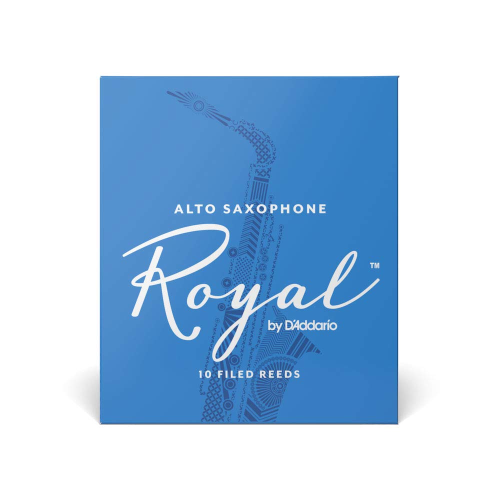 D'Addario Woodwinds Royal Saxophone Reeds - Alto Sax Reeds with Strong Spine - Alto Saxophone Reeds Great for Classical or Jazz - Strength 2.0, 25-pack