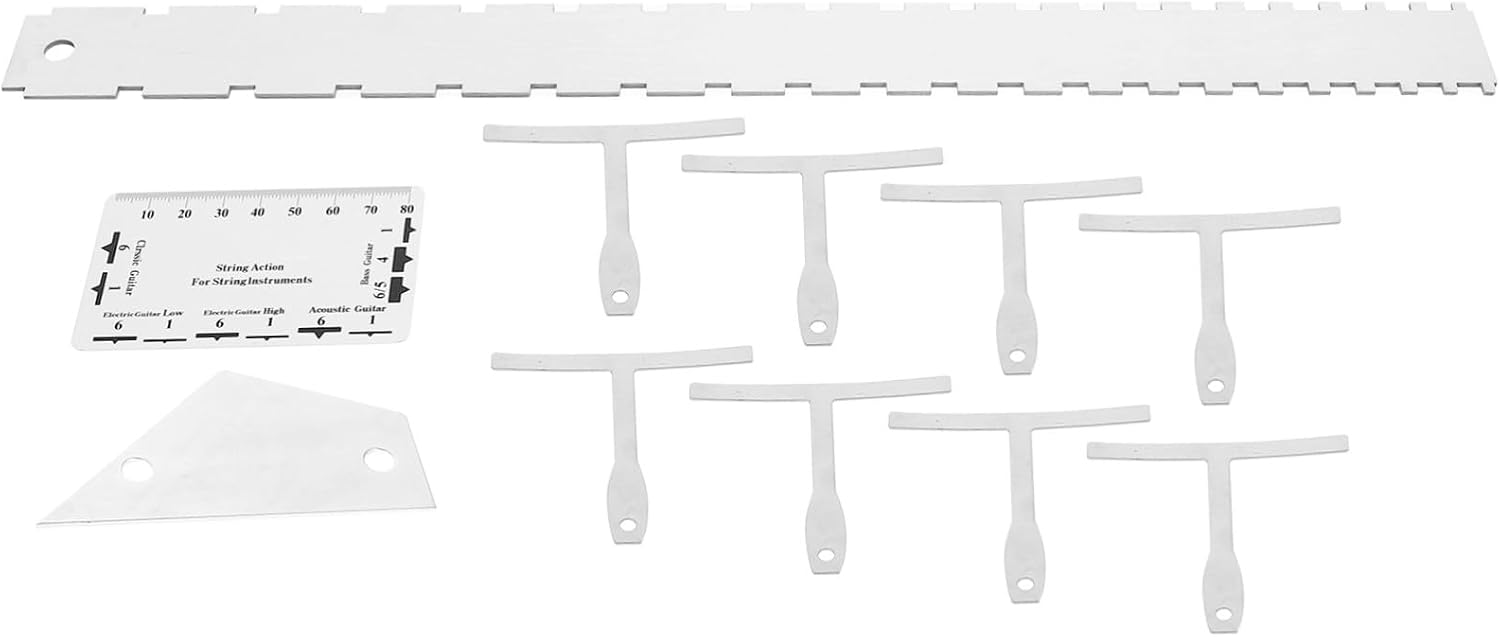 KESYOO 12pcs Precision Guitar Repair Tools Set String Action Gauge Radius Gauge Fret Rocker Suitable for Guitars