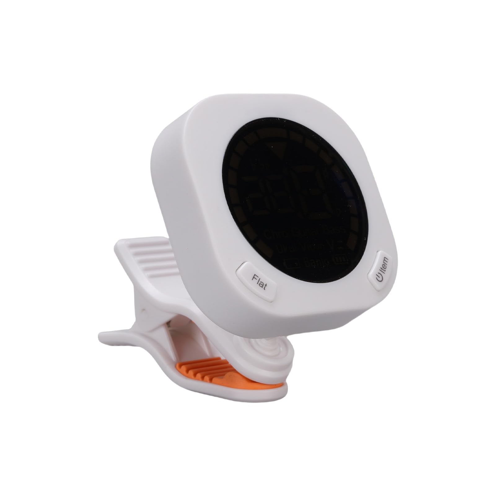 CHICIRIS Guitar Tuner Clip On, Chromatic Tuner with 360 Degree Rotatable Clip and Vibrant Color Screen, Rechargeable Battery, for Acoustic Electric Guitar Bass Violin Ukulele Viola Cello (White)
