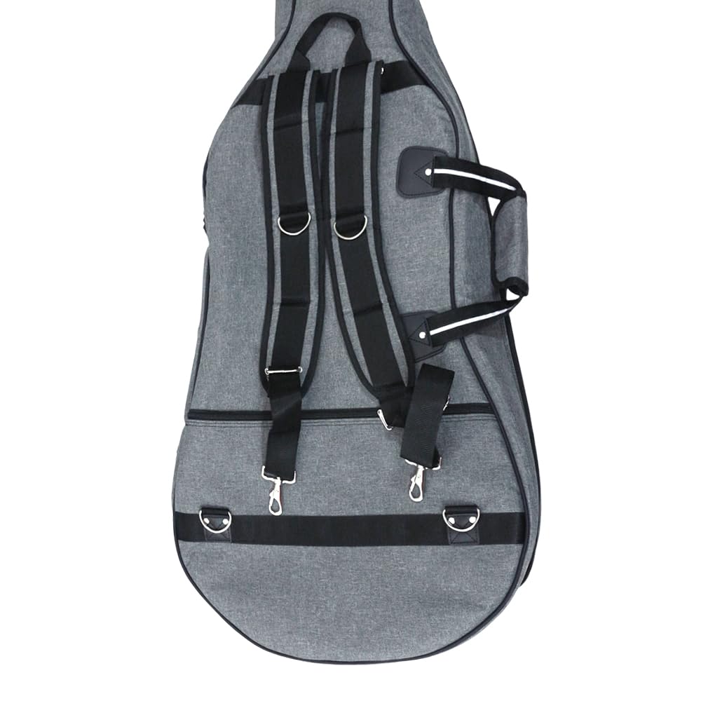 Cello Gig Bag, 4/4 Size, Nylon Exterior, 20mm Thick Foam Padding, Adjustable Backstraps, Multiple Pockets, Front Accessory Storage, Back Sheet Music Pocket, Cello travel soft case (Black)