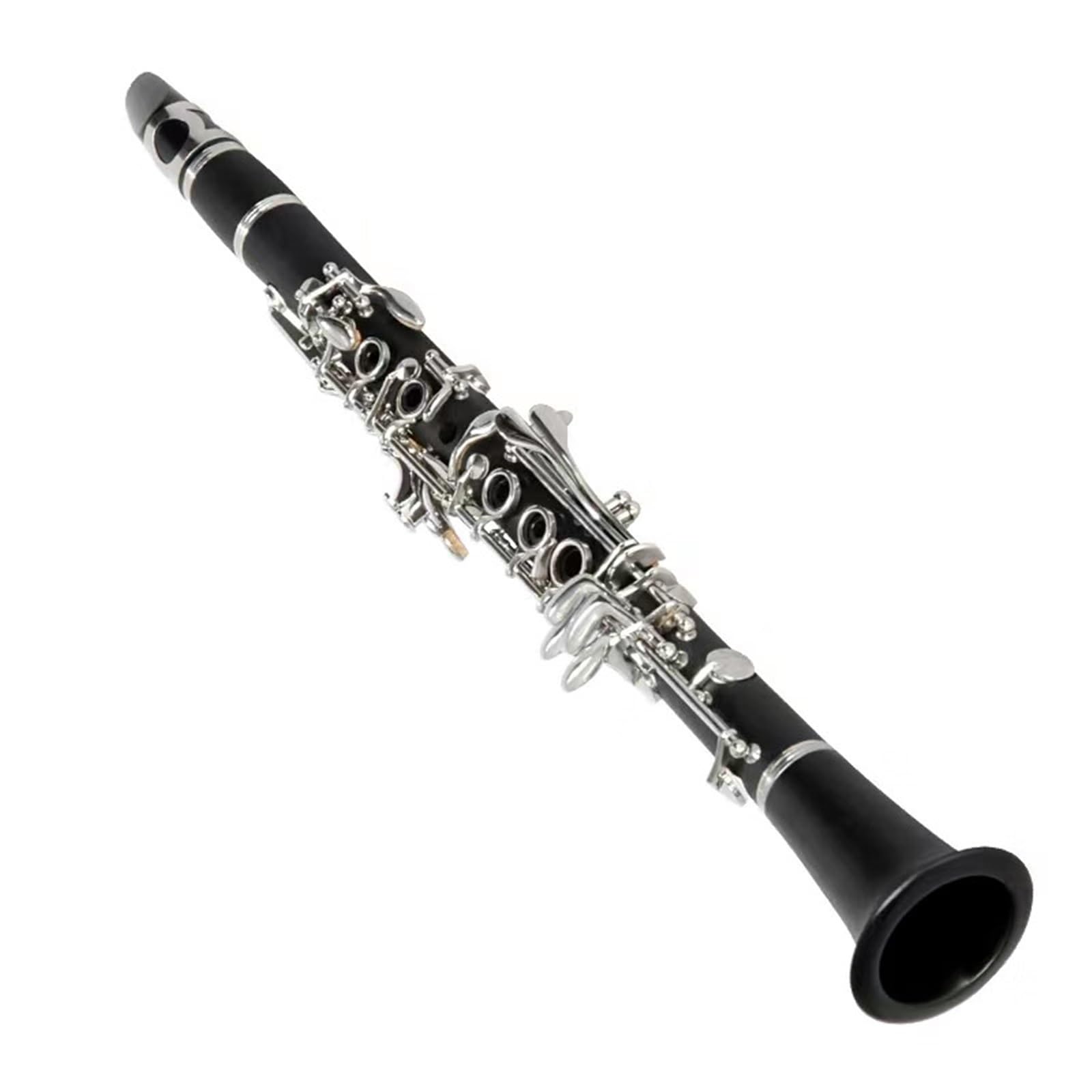 Clarinet B Flat Ebony Bakelite Instrument Adult Beginner Silver Plated Clarinet Instrument(3)