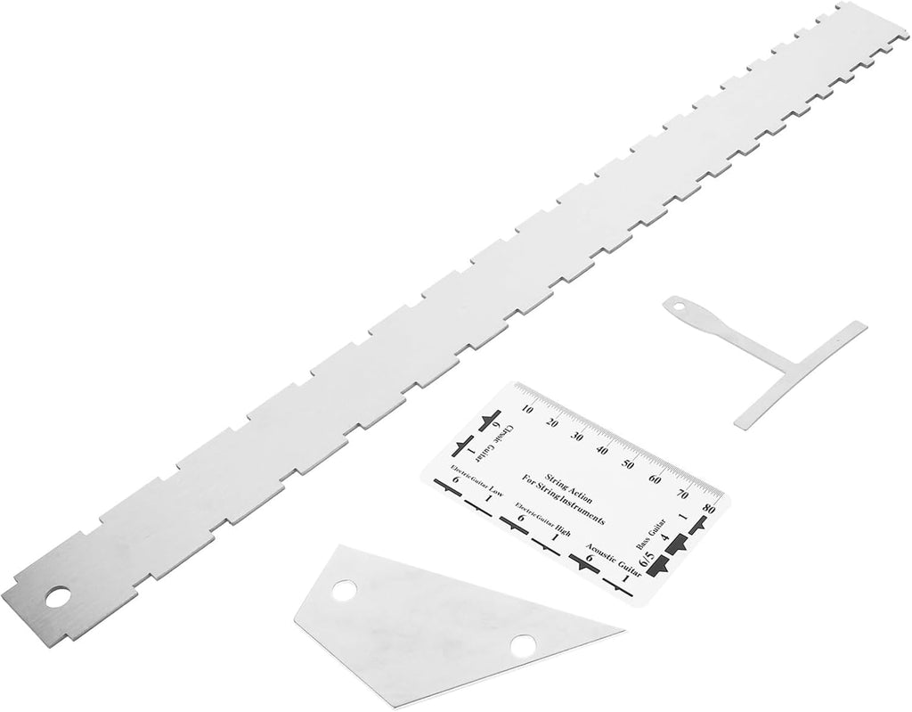 Kit completo de herramientas de luthier para guitarra, calibre de radio, regla de acción, bordes rectos para reparación de guitarra, 12 uds