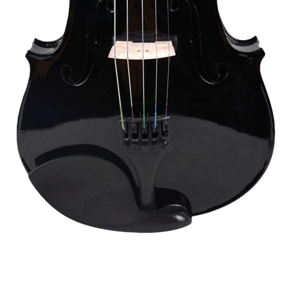 Vetimobato 16 Inch 5-String Electric Viola - FCGDA Tuning Electric Acoustic Viola for Students, Adults, Professional - Handmade Maple & Spruce Body with Ebony Fittings, Case, Bow (Black)
