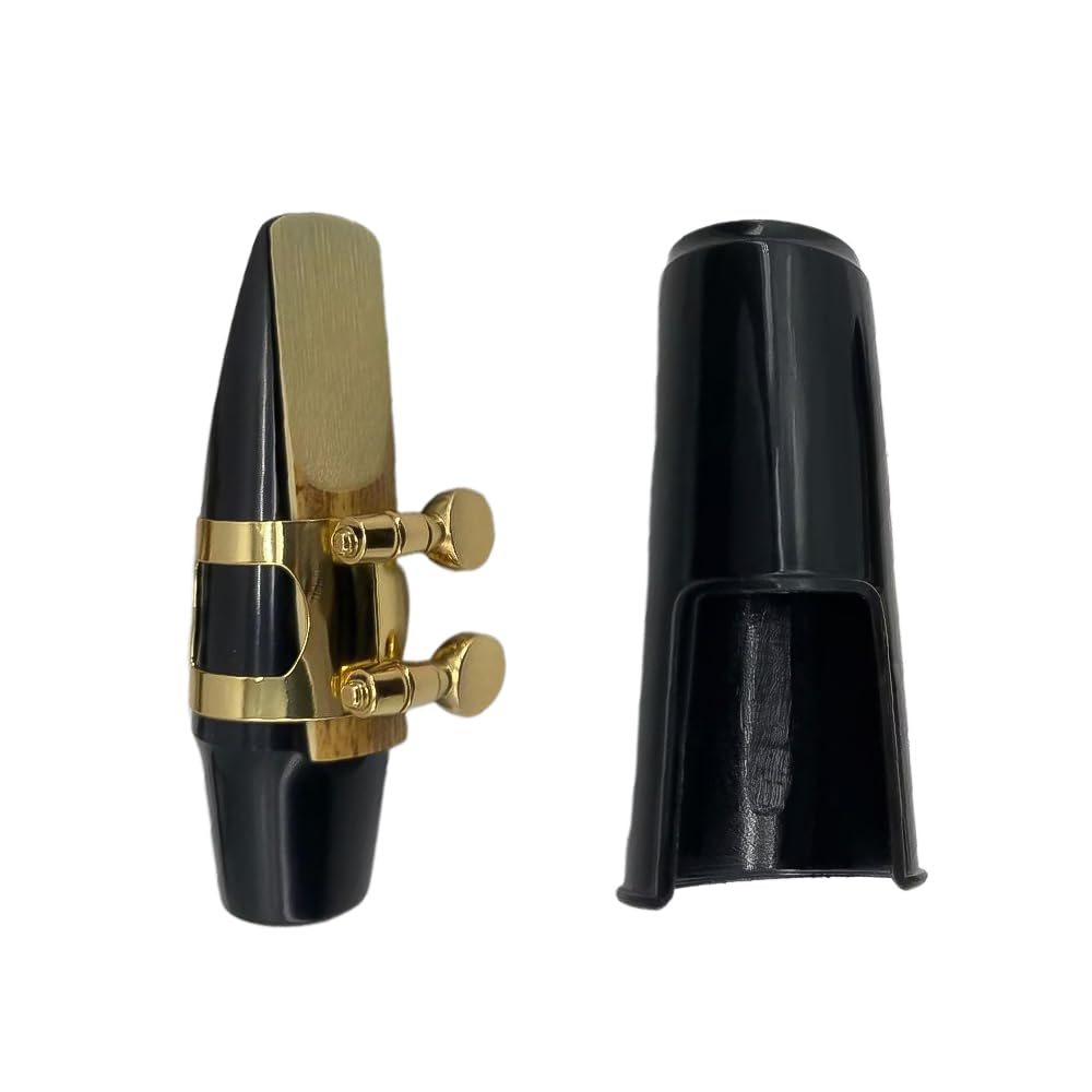 Eb Alto Saxophone Gold Lacquer Brass E-Flat Student Kit with Hard Carrying Case - Includes Mouthpiece, Reeds, Neck Strap and Gloves for School Band