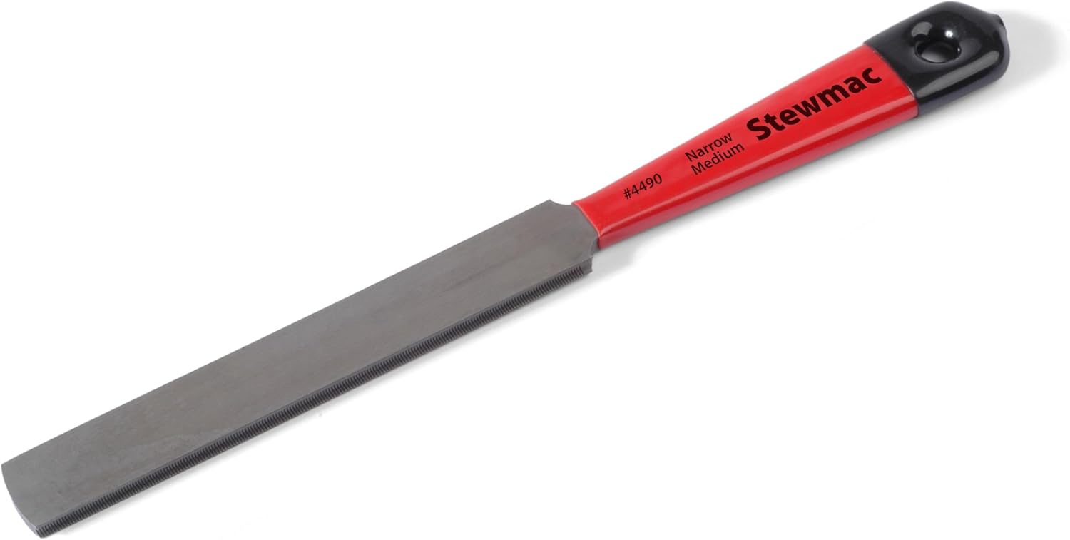 StewMac Double-Edge Fret File for Narrow/Medium Fretwire - Precision Hollow-Ground Fret Crown Files - Pro Luthier Shaping & Recrowning Tool