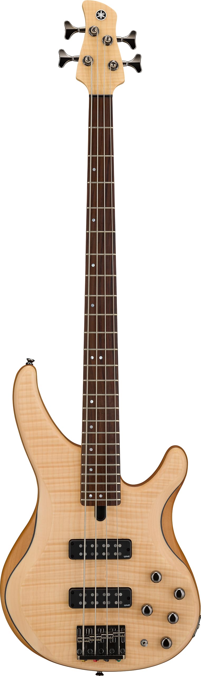 Yamaha TRBX604 4-String Flamed Maple Bass Guitar, Indigo Blue
