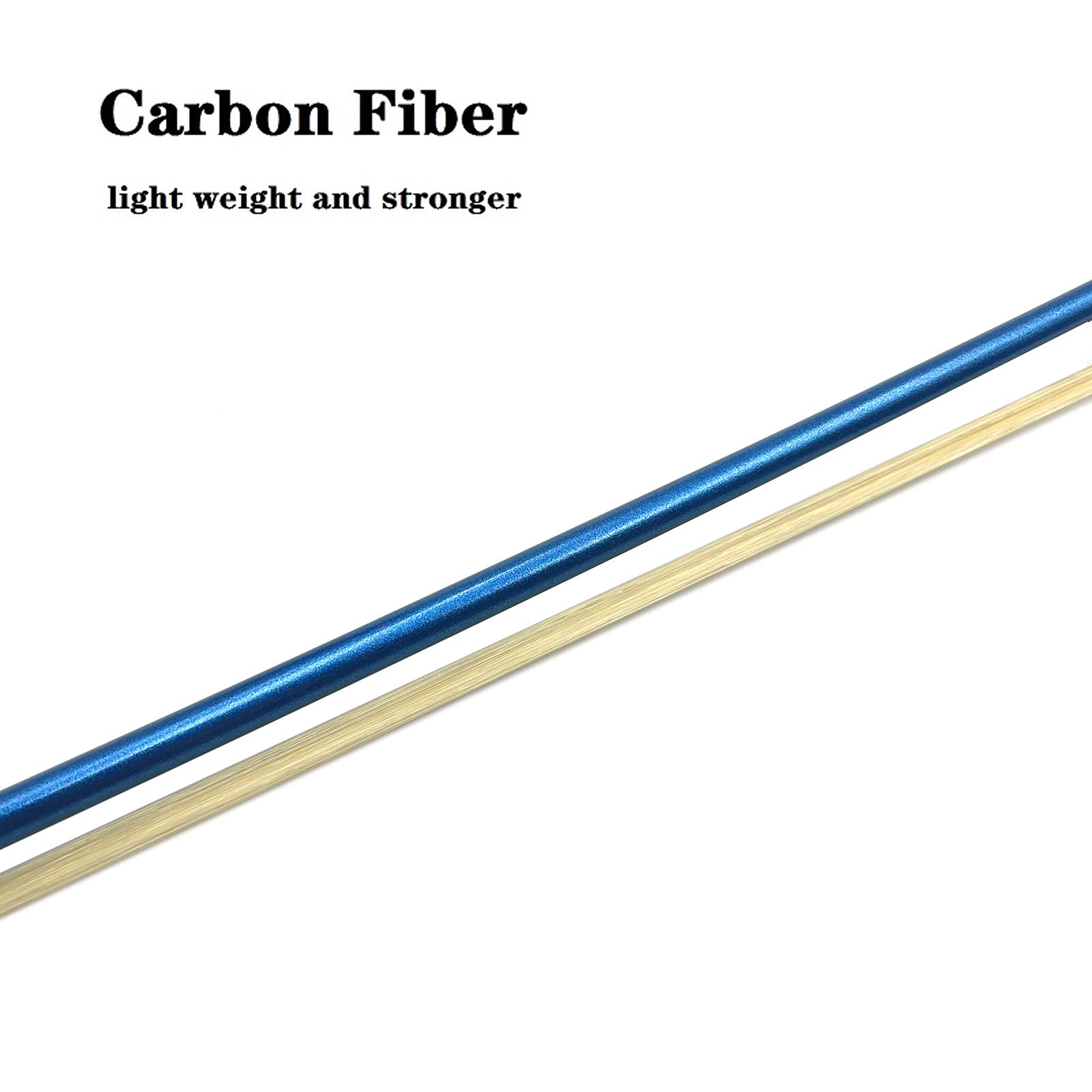 LIEKE Carbon Fiber Violin Bow 4/4 Full Size LightWeight Fiddle Bow (4/4 size, Black)