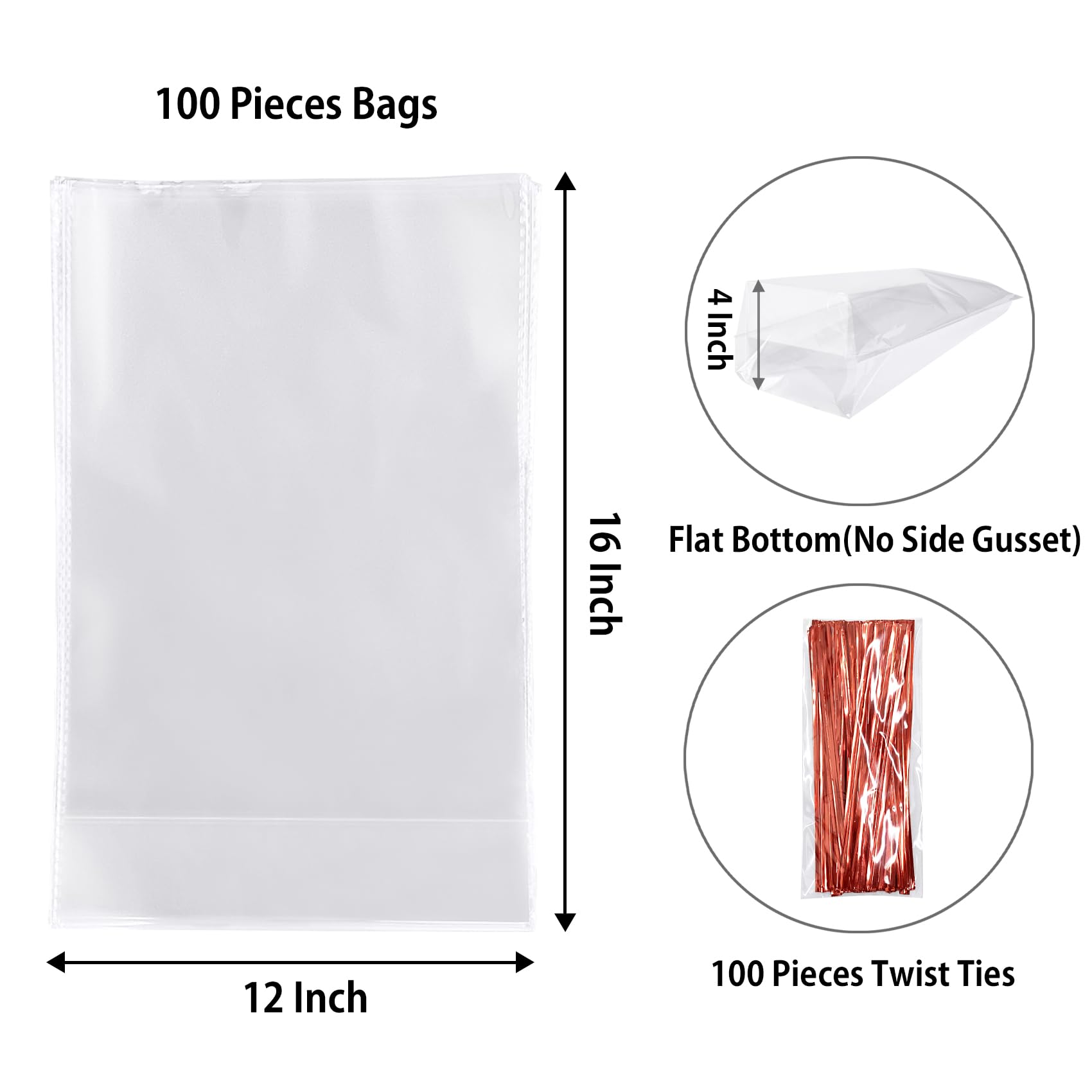 Morepack Large Cello/Cellophane Bags,30x 40 Inches Clear Basket Bags OPP Plastic Cellophane Wrap for Gift Baskets Packaging 20 Pieces (No Bow or Ribbon Included)