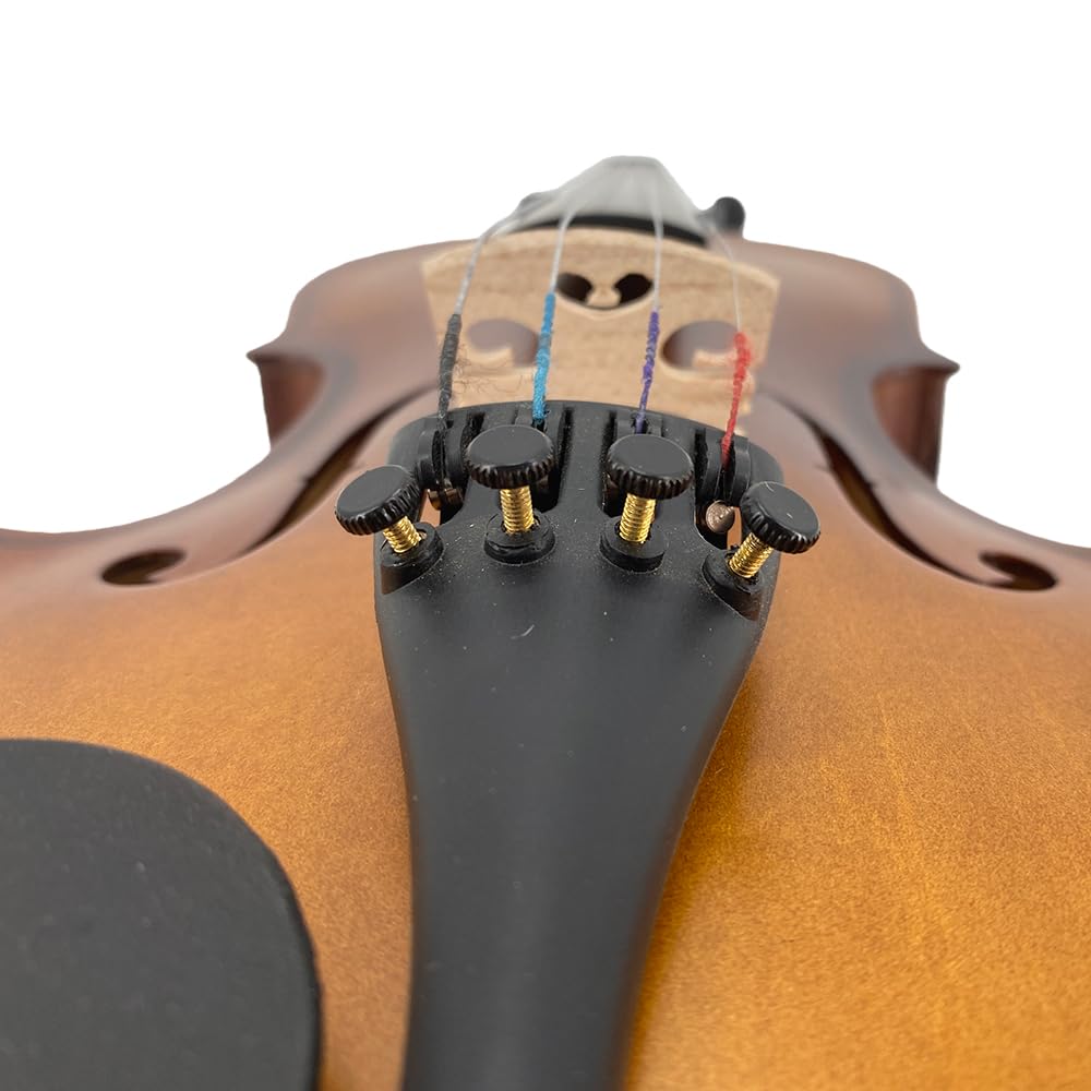 4/4 Violin Kit for Beginners - Perfect for School Orchestra & Daily Practice, Solidwood Maple/Basswood Construction, Matte Black Finish, Hard Case & All Accessories Included