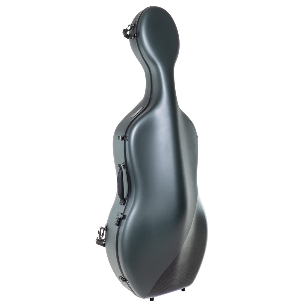 MI&VI CC-9001 Pure 100% Carbon Fiber Cello Case (Full Size) 4/4 with Wheels | Carry Straps | 8lb Lightweight | Tough Shell (3K Blue)
