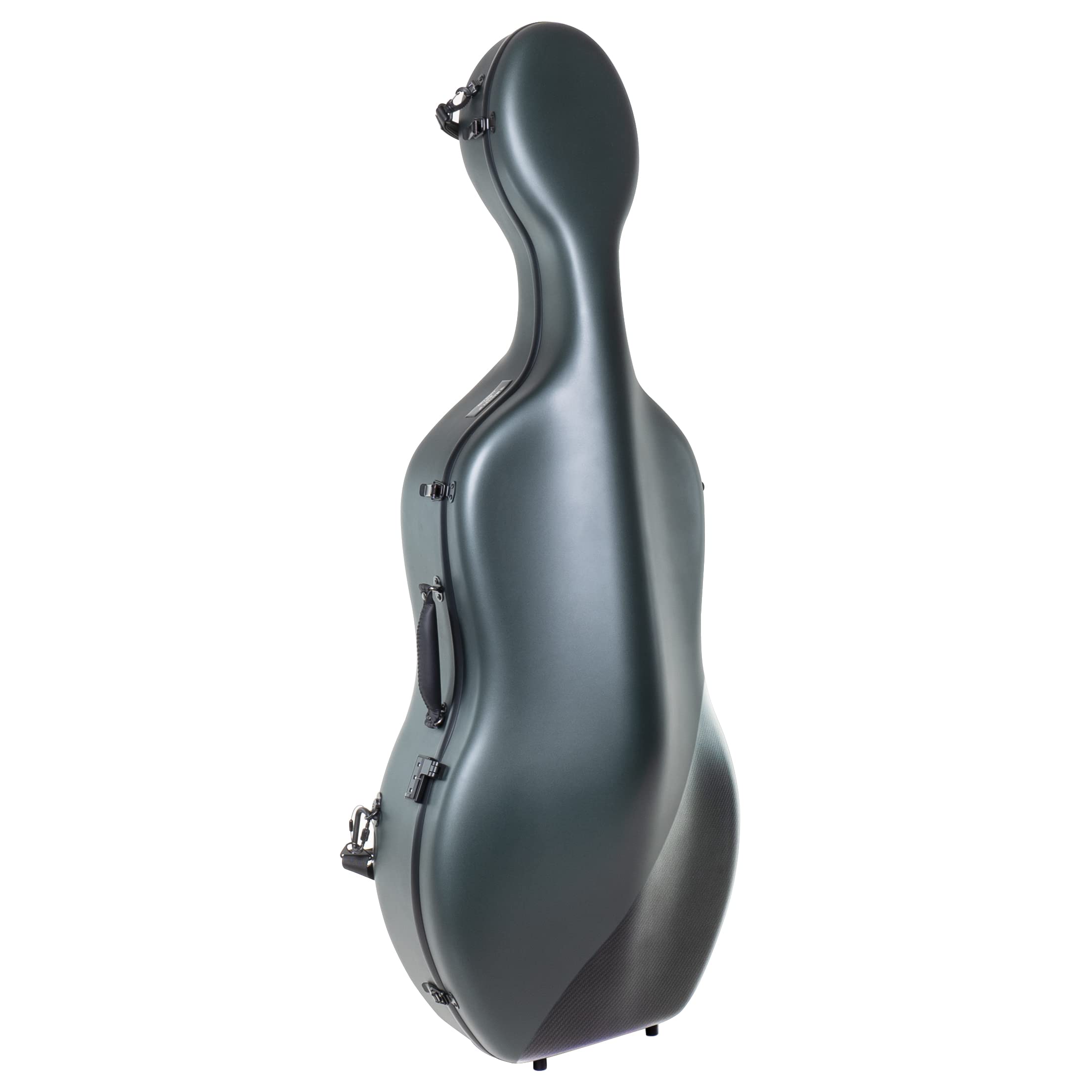 MI&VI CC-9001 Pure 100% Carbon Fiber Cello Case (Full Size) 4/4 with Wheels | Carry Straps | 8lb Lightweight | Tough Shell (3K Blue)