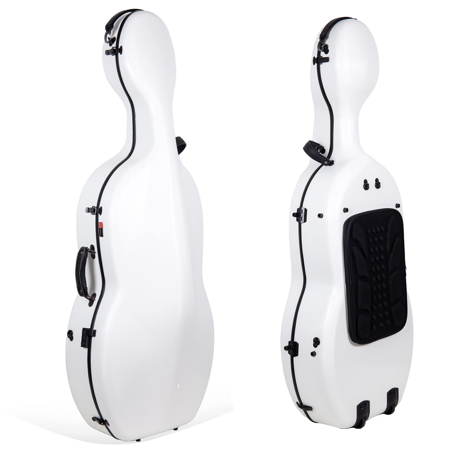 Crossrock Fiberglass 4/4 Cello Case with Wheels for Full Size Cello | Bright Yellow Finish, Velvet Interior, Waterproof Latches, Backpack Straps – Hardshell Protection- (CRF1020CEFYL)