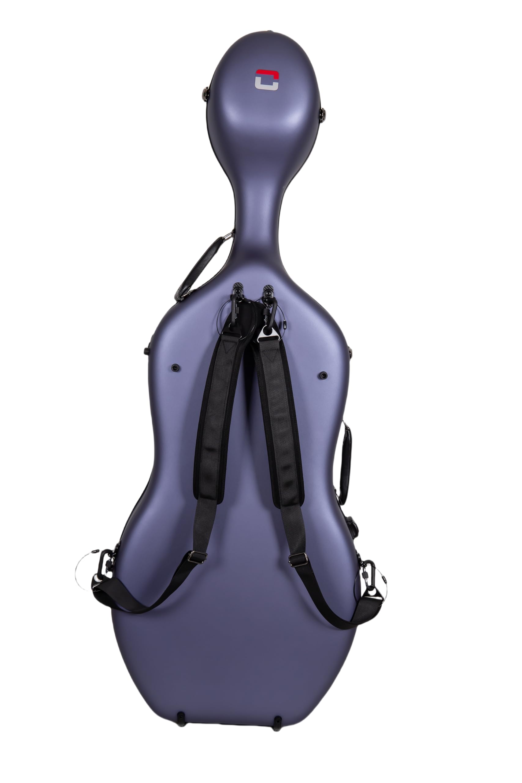 Crossrock Professional 4/4 Carbon Fiber Cello Case | 6lb Ultra-Light TSA Hardshell | Adjustable Magic Pads & Anti-Scratch Cover | Gloss Crimson Finish