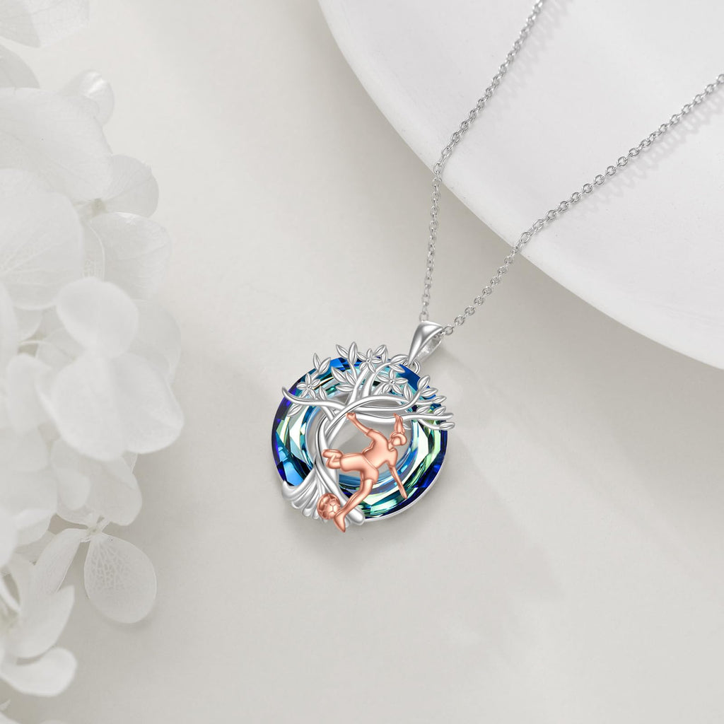 YFN Tree of Life Necklace Sterling Silver Crystal Jewelry Graduation Birthday Gifts for Women