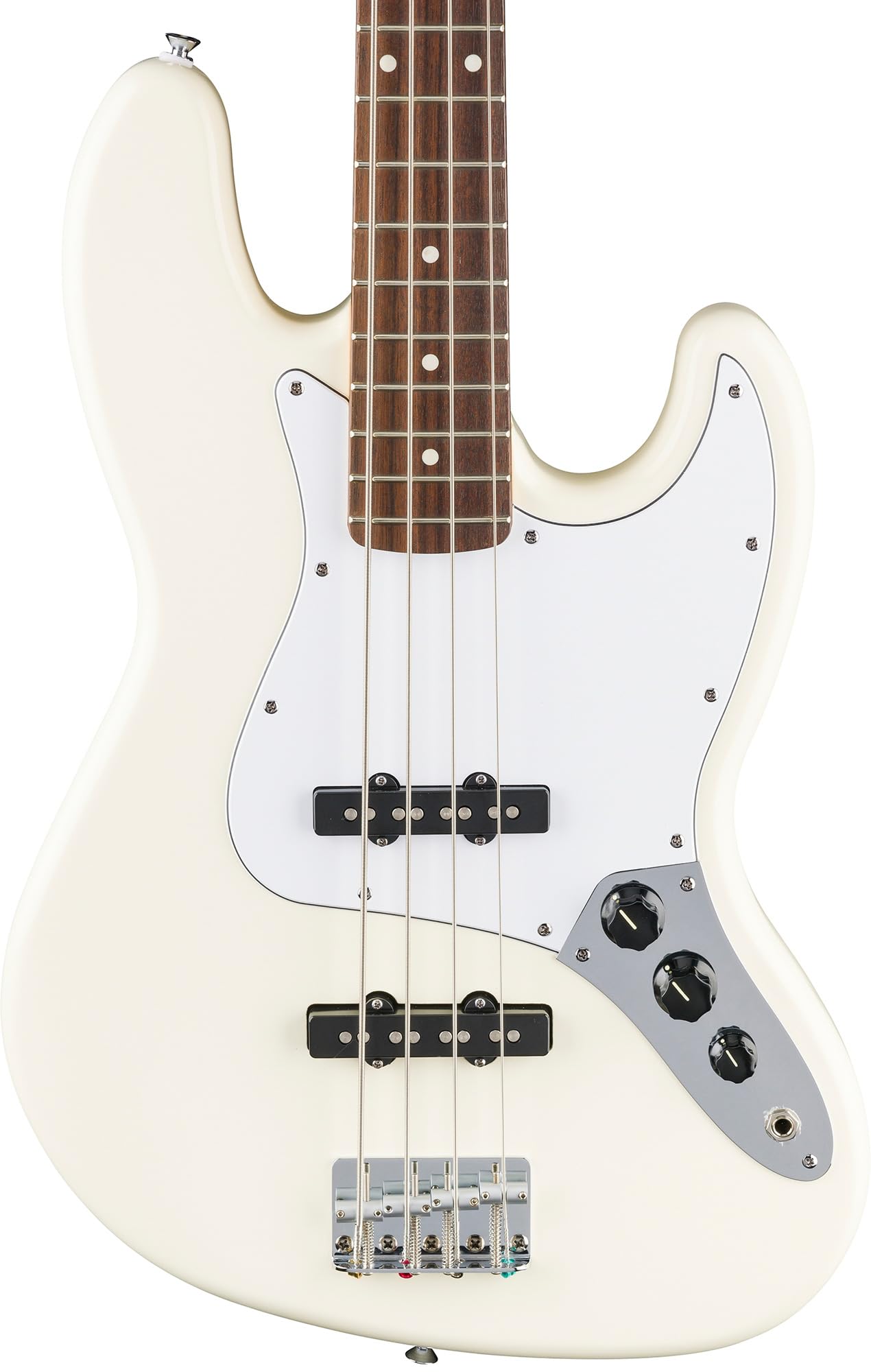 Fender Standard Jazz Bass - Olympic White Bundle with Strap, Guitar Cleaning Kit and Austin Bazaar Instructional Video