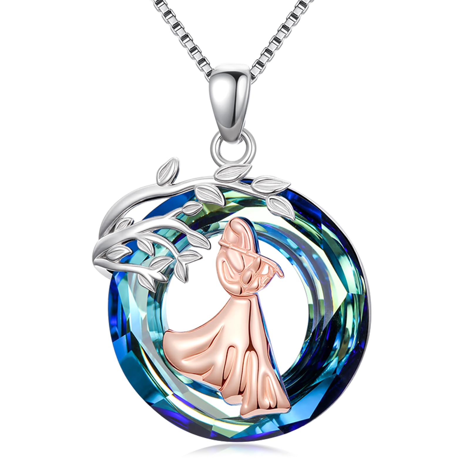 Sport/Music Necklace for Women 925 Sterling Silver Crystal Pendant Tree of Life Jewelry Gifts for Sport Players