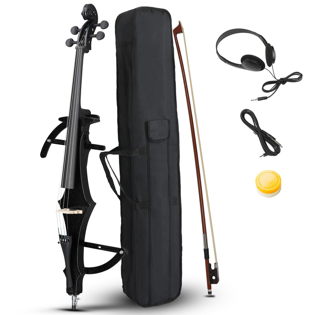 Ktaxon Foldable Electric Cello 4/4 Full Size Silent Cello with Portable Bag, Stereo Headphones, Premium Cable & Rosin, Professional Bow and Bridge for Adult Beginner(Foldable Z Style)