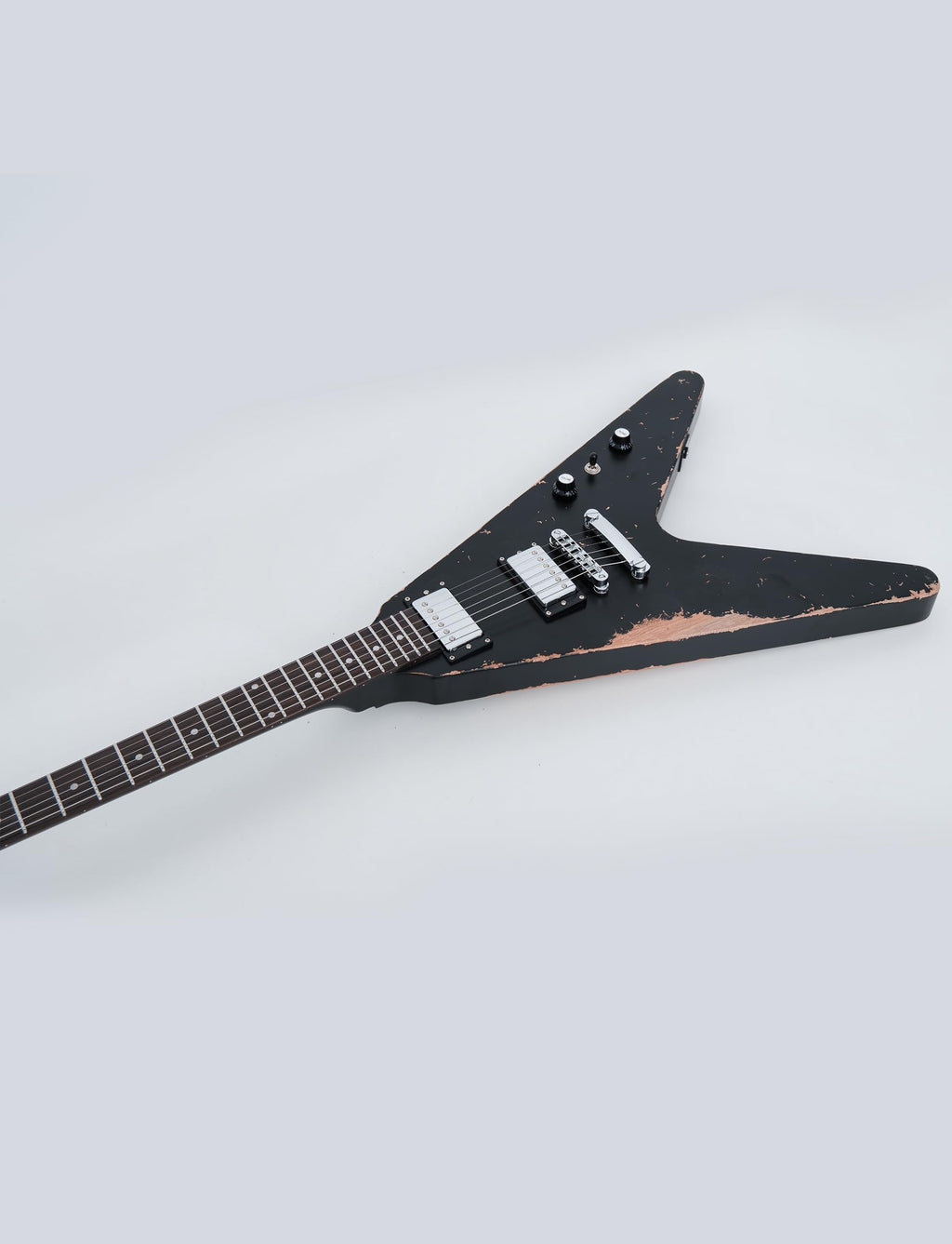 KGD Relic V Electric Guitar,Mahogany Body and Neck,Rosewood Fingerboard,Bone Nut,6-String Relic Heavy Metal Guitar,Professional/Electric Guitars for Adults