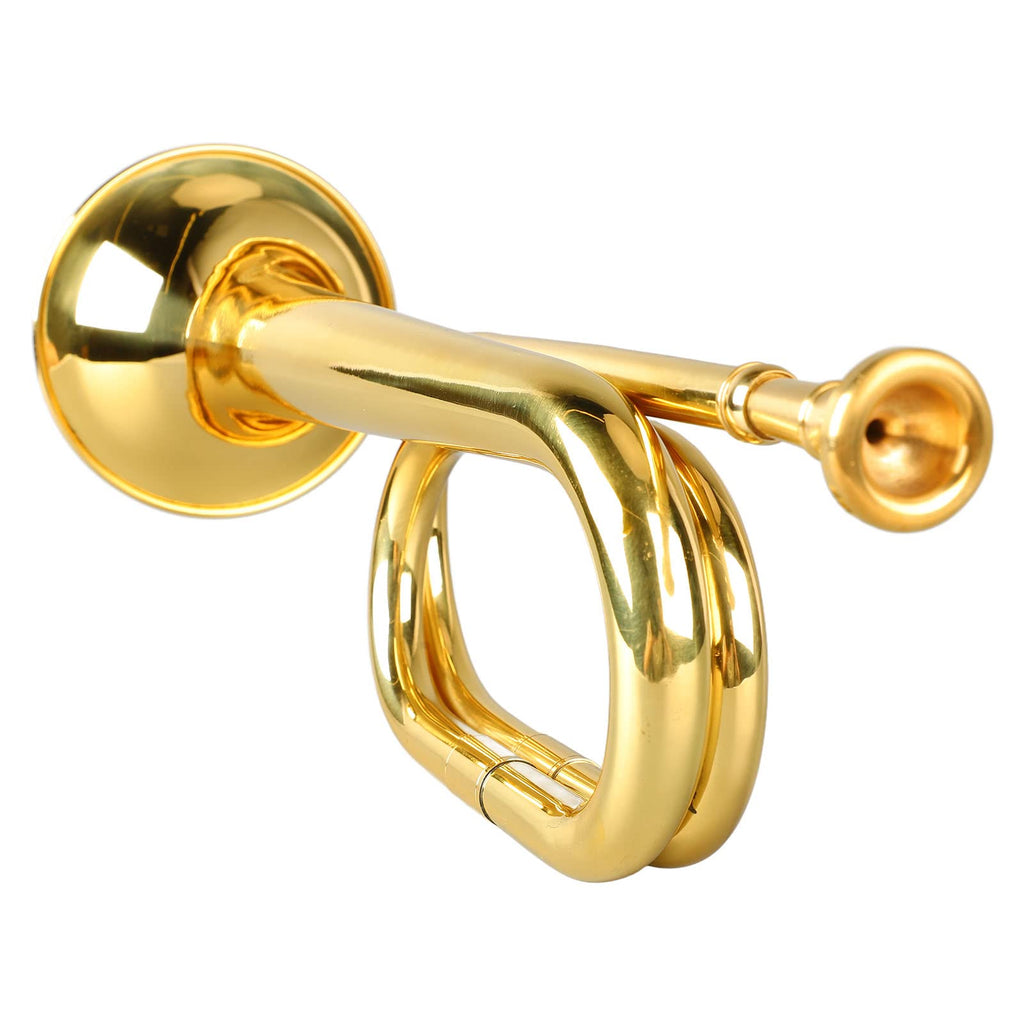 Walfront C Key Trumpet Military Style Brass Trumpet with Mouthpiece for Cavalry Bugle Military Orchestra Silver