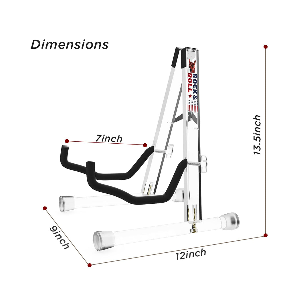 DIDA Guitar Stand, Acrylic Transparent Guitar Stand for Acoustic Guitar, Electric Guitar, Cello, Guitar Holder, Single Guitar Stand, Guitar Accessories (Merry Christmas, Electric Guitar/Cello/Bass)