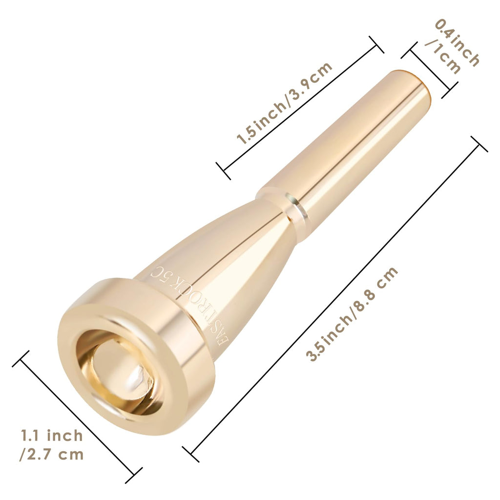 EASTROCK 7C Trumpet Mouthpiece Performance Type 7c Heavy Gold Vacuum Package Trumpet Instrument Accessories
