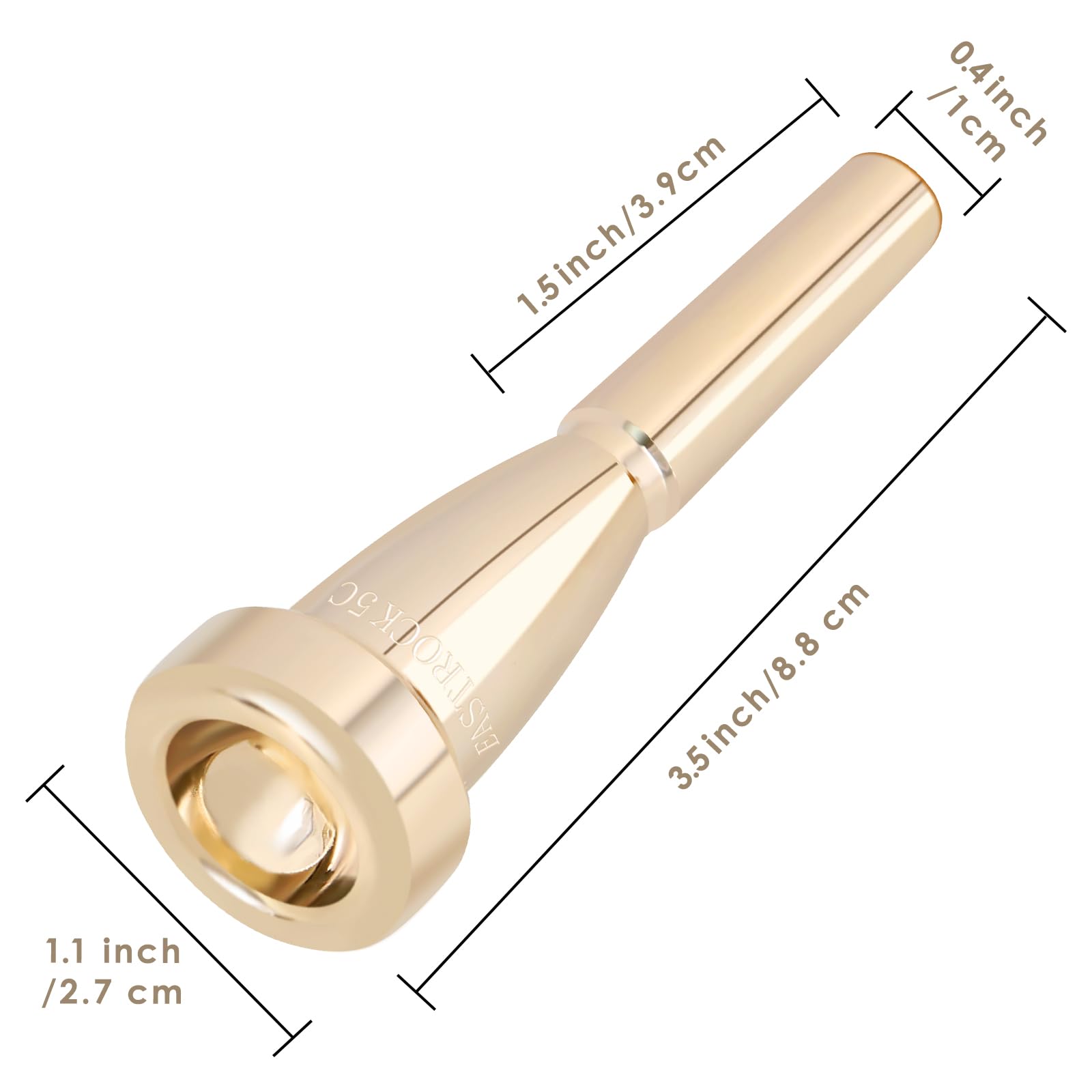 EASTROCK 7C Trumpet Mouthpiece Performance Type 7c Heavy Gold Vacuum Package Trumpet Instrument Accessories