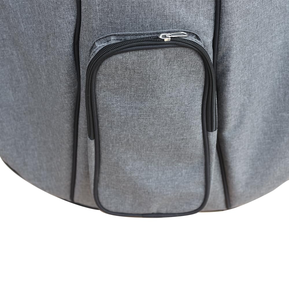 Lightweight 4/4 Cello Case Gig Bag with Padded Backpack Straps,Heavy Duty Waterroof for Classic Electric Cello with Double Handles & Accessory Pockets (gray)