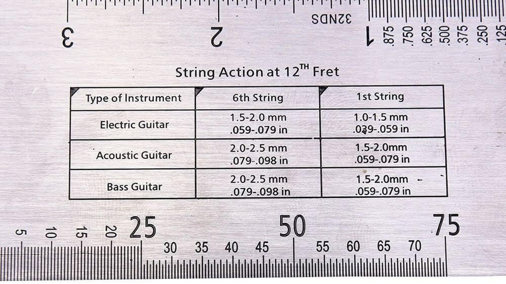 Andy's Orchids String Action Ruler Gauge Measuring Tool, Height Measurement Caliper Repairing Tool for Luthier, Guitar Guide Setup Maintenance Tool for Electric Acoustic Guitar Bass Mandolin Banjo