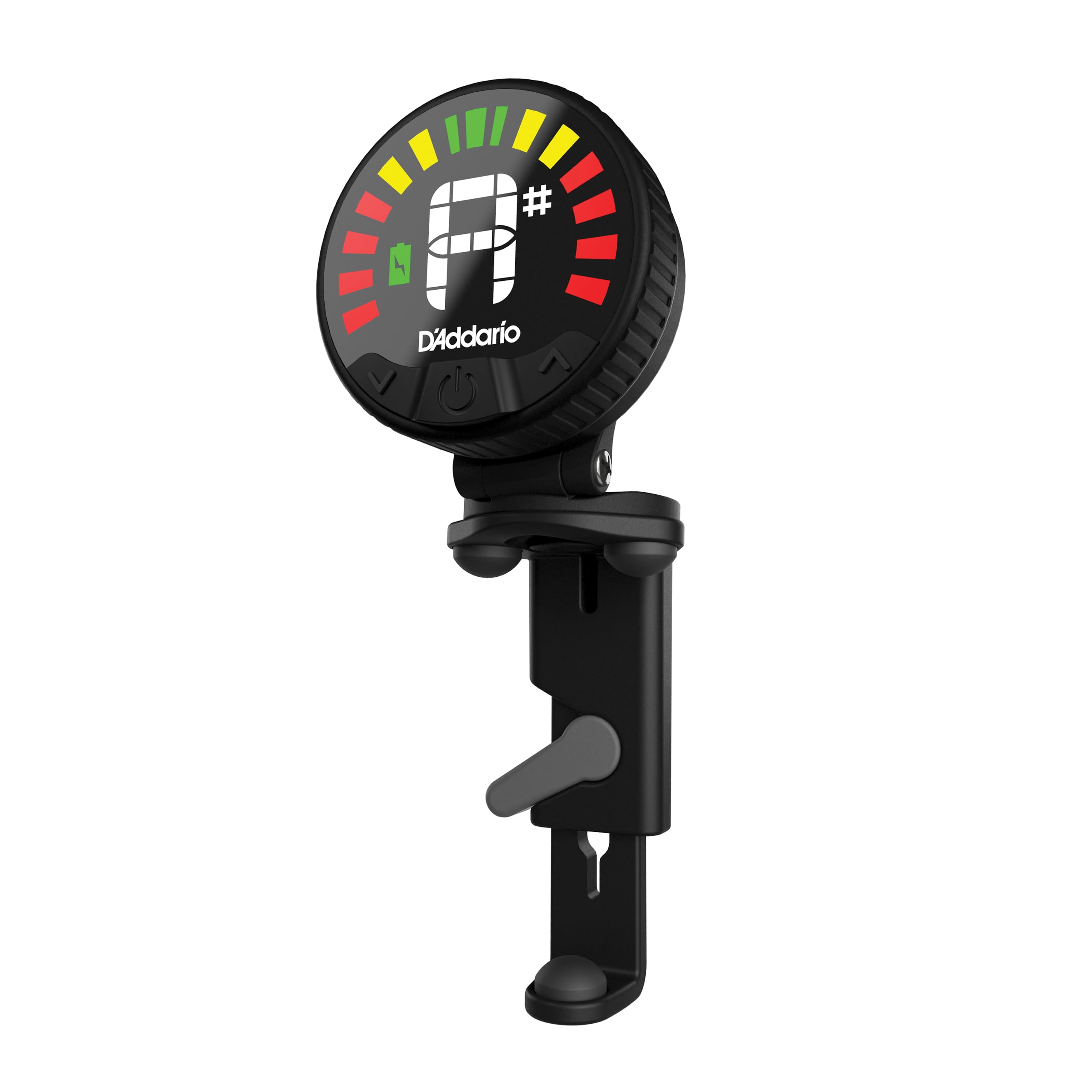 D'Addario Nexxus 360 Rechargeable Cello & Bass Tuner - Clip On Tuner for Cello & Bass - Auto Powers Off - Adjustable Full Color LED Screen