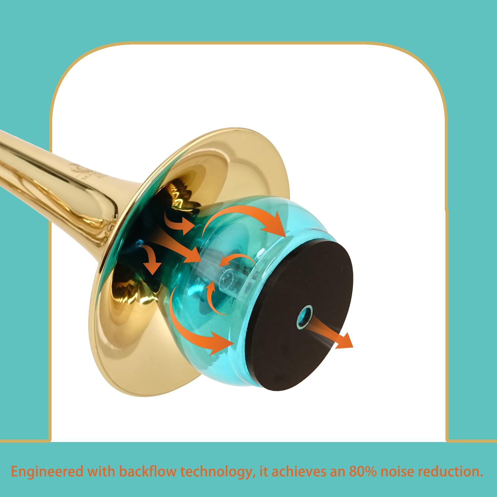 Trumpet Practice Mute - Lightweight Trumpet Accessory - 80% Volume Reduction - Green - Fits All Trumpets