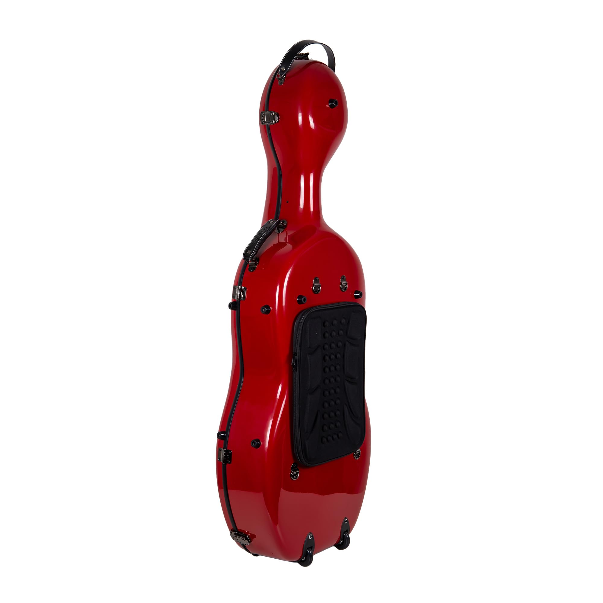 Crossrock Fiberglass Cello 4/4 Full Size Hardshell Case with Wheels in Yellow